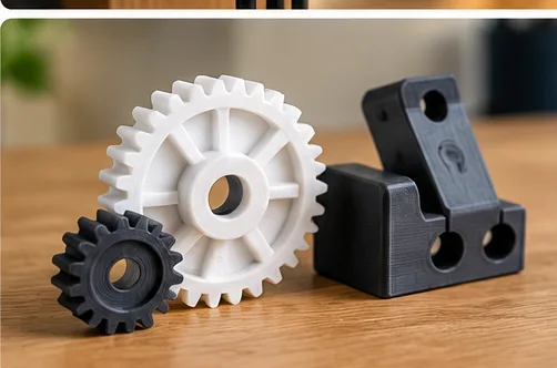 Koło zębate i uchwyt wykonane w technologii druku 3D